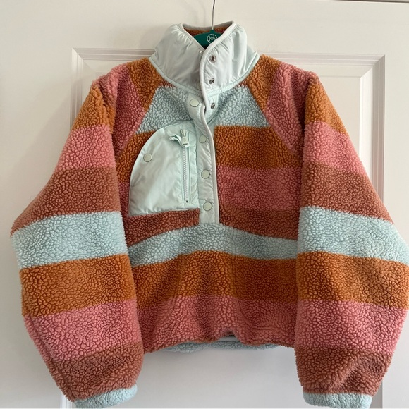 Free People Movement Cropped Oversized Fleece Pullover Sherpa Size XS - Picture 8 of 12